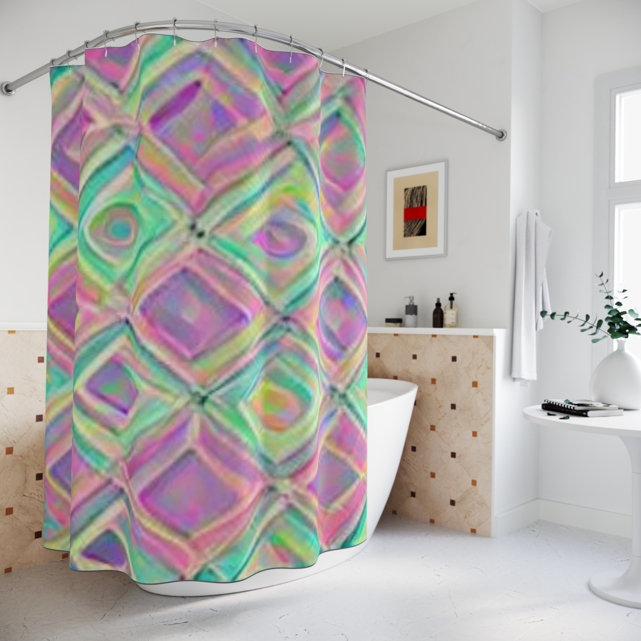 Picazzo Shower Curtain - Italian Inspired Bright Sorbet Colors - Image 4