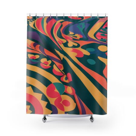 Shower Curtains - Italian Inspired Bright Psychedelic Mediterranean Design
